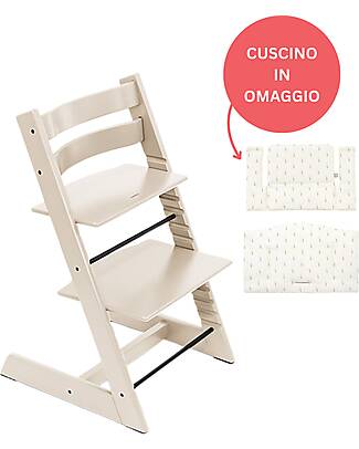 Stokke Beech Wood Tripp Trapp High Chair Vanilla + White Wheat Cushion For Free! High Chairs