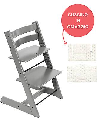 Stokke Beech Wood Tripp Trapp High Chair White + Wheat Cream Cushion For Free! High Chairs