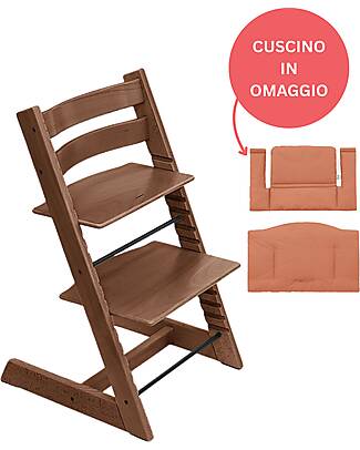 Stokke Brown Tripp Trapp + Terracotta Cushion for Free! High Chairs