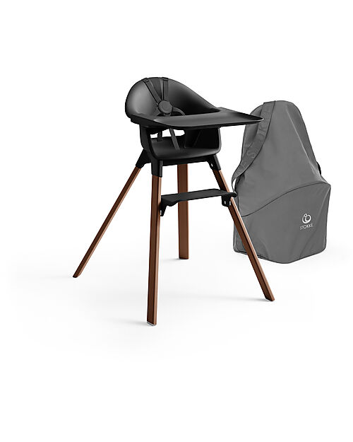 Stokke Clikk High Chair - Black/Brown - From 6 Months to 3 Years - Solid Wood High Chairs