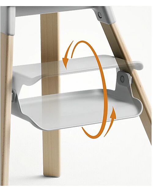 Stokke Clikk High Chair - Cloud Grey - From 6 Months to 3 Years - Solid Wood High Chairs