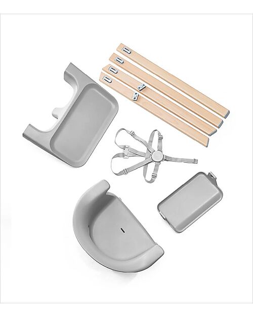 Stokke Clikk High Chair - Cloud Grey - From 6 Months to 3 Years - Solid Wood High Chairs