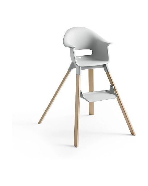 Stokke Clikk High Chair - Cloud Grey - From 6 Months to 3 Years - Solid Wood High Chairs