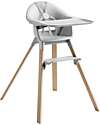 Stokke Clikk High Chair - Cloud Grey - From 6 Months to 3 Years - Solid Wood High Chairs