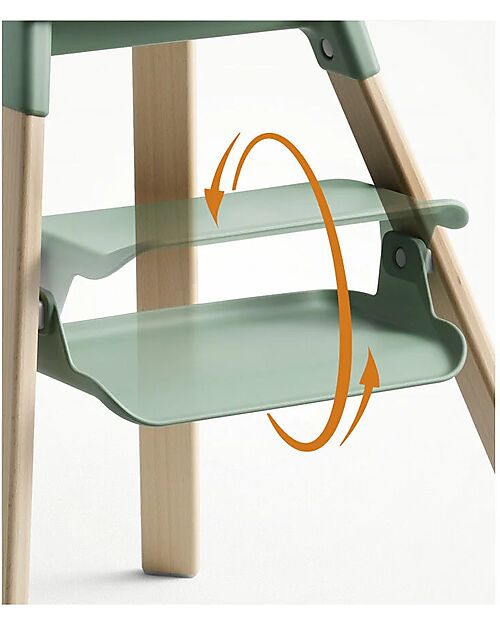 Stokke Clikk High Chair - Clover Green - From 6 Months to 3 Years - Solid Wood High Chairs