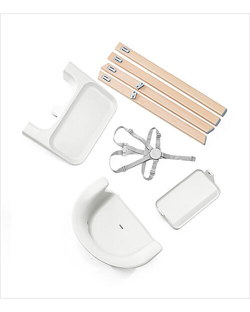 Stokke Clikk High Chair - White - From 6 Months to 3 Years - Solid Wood High Chairs