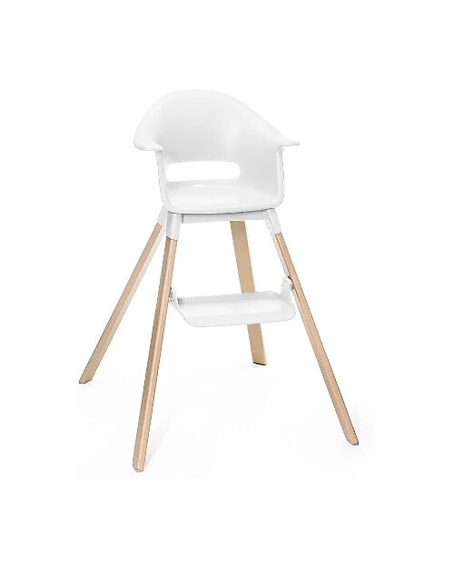 Stokke Clikk High Chair - White - From 6 Months to 3 Years - Solid Wood High Chairs