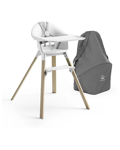 Stokke Clikk High Chair - White - From 6 Months to 3 Years - Solid Wood High Chairs