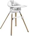 Stokke Clikk High Chair - White - From 6 Months to 3 Years - Solid Wood High Chairs
