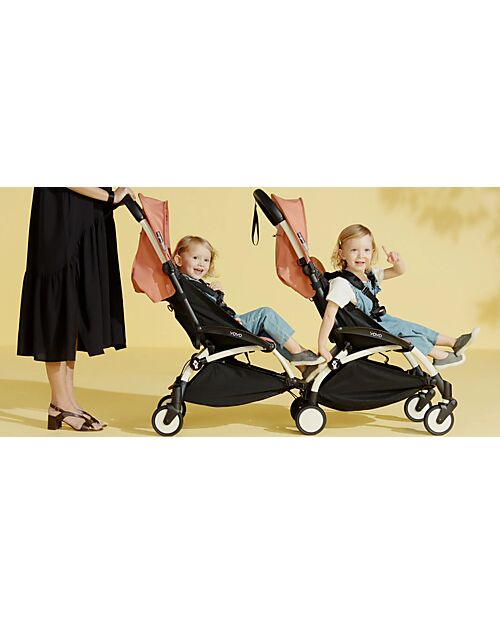 Stokke Connect - White - Turn your YOYO 3 Stroller into a Sibling Stroller! Trio and Duo Strollers