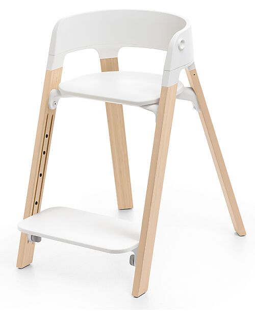 Stokke Convertible Steps High Chair with Baby Set Tray and Harness - White and Natural - From 6 Months High Chairs