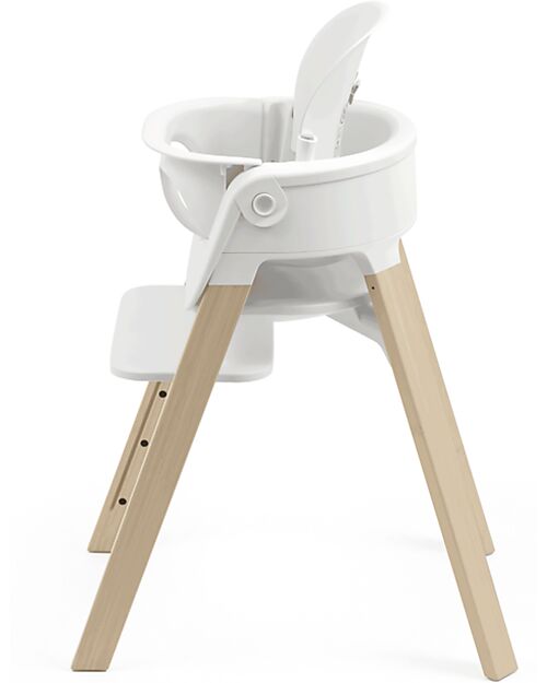 Stokke Convertible Steps High Chair with Baby Set Tray and Harness - White and Natural - From 6 Months High Chairs