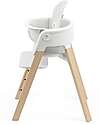Stokke Convertible Steps High Chair with Baby Set Tray and Harness - White and Natural - From 6 Months High Chairs