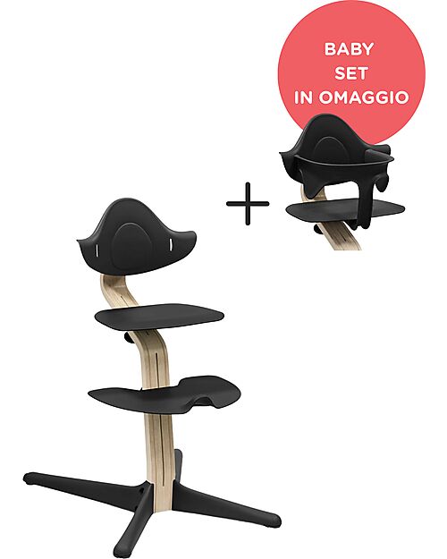 Stokke Evolutive Chair Nomi - Black - Natural - Baby Set for FREE! High Chairs