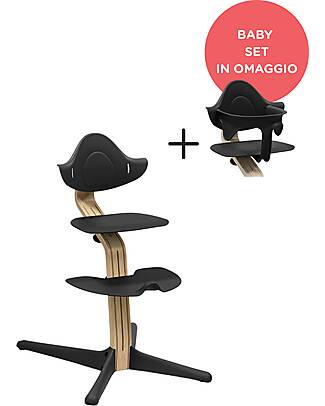 Stokke Evolutive Chair Nomi - Black - Oak - Baby Set for FREE! High Chairs