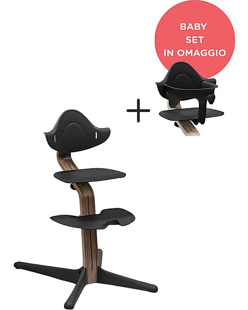 Stokke Evolutive Chair Nomi - Black - Walnut - Baby Set for FREE! High Chairs