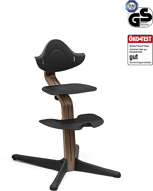 Stokke Evolutive Chair Nomi - Black - Walnut Wood High Chairs