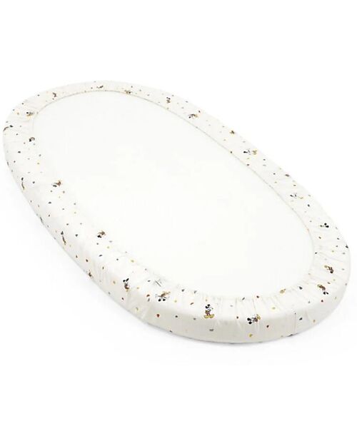 Stokke Fitted Sheet for Evolutive Bed Sleepi V3 - Mickey Celebration - 100% Cotton Bed Sheets and Pillow Cases
