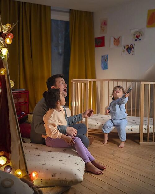 Stokke Fitted Sheet for Evolutive Bed Sleepi V3 - Mickey Celebration - 100% Cotton Bed Sheets and Pillow Cases