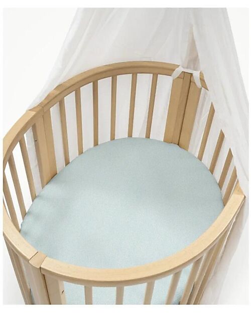 Stokke Fitted Sheet for Evolutive Crib Sleepi Mini - Dots Sage - 100% Cotton Cradle Bed Linen