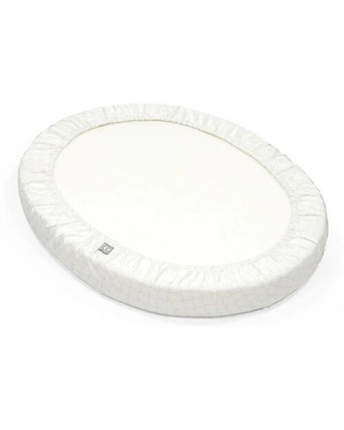 Stokke Fitted Sheet for Evolutive Crib Sleepi Mini - Fans Grey - 100% Cotton Cradle Bed Linen