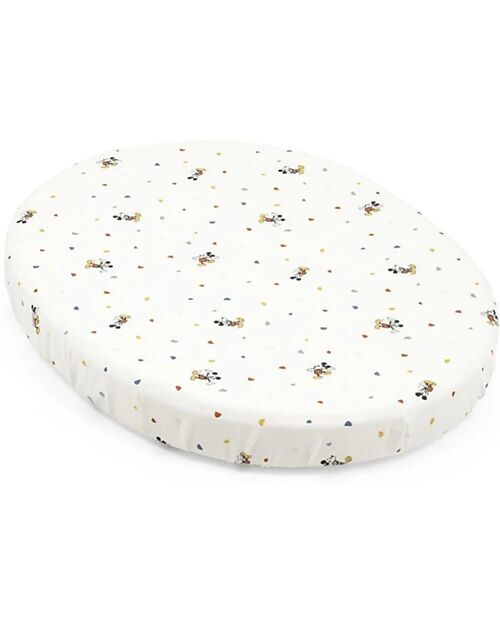 Stokke Fitted Sheet for Evolutive Crib Sleepi Mini - Mickey Celebration - 100% Cotton Cradle Bed Linen