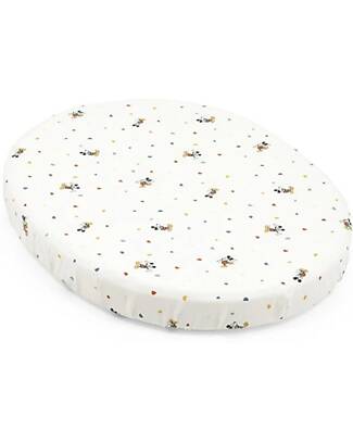 Stokke Fitted Sheet for Evolutive Crib Sleepi Mini - Mickey Celebration - 100% Cotton Cradle Bed Linen