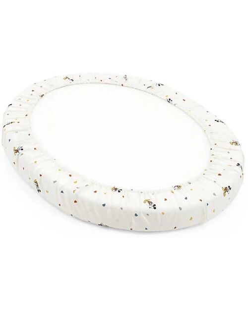 Stokke Fitted Sheet for Evolutive Crib Sleepi Mini - Mickey Celebration - 100% Cotton Cradle Bed Linen