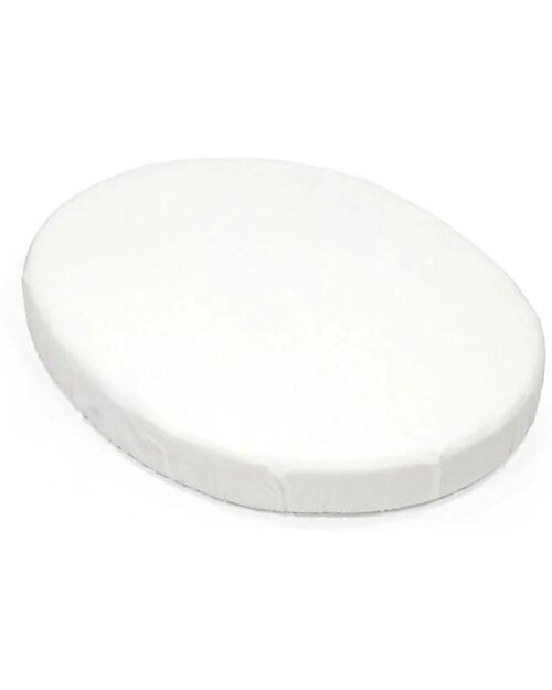 Stokke Fitted Sheet for Evolutive Crib Sleepi Mini - White - 100% Cotton Cradle Bed Linen