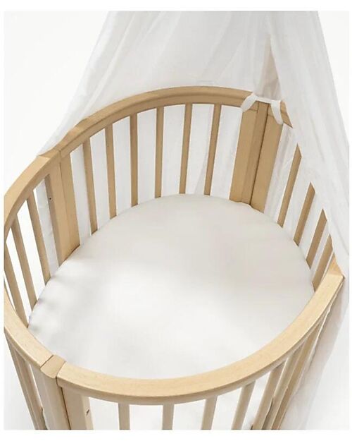Stokke Fitted Sheet for Evolutive Crib Sleepi Mini - White - 100% Cotton Cradle Bed Linen