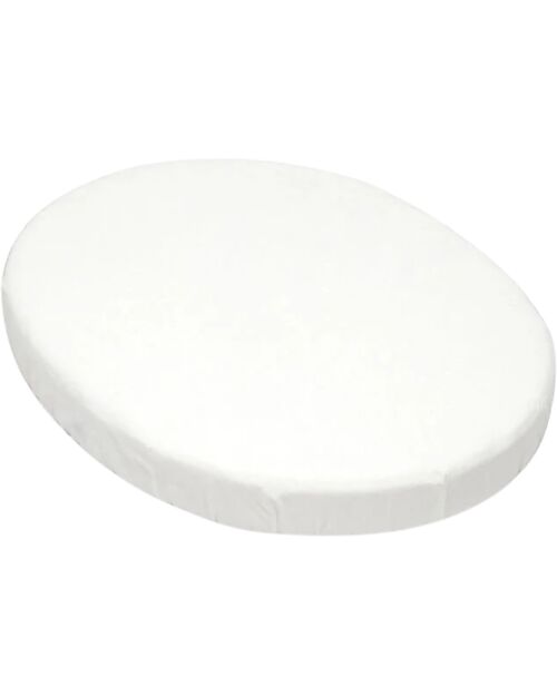 Stokke Fitted Sheet for Evolutive Crib Sleepi Mini - White - 100% Cotton Cradle Bed Linen