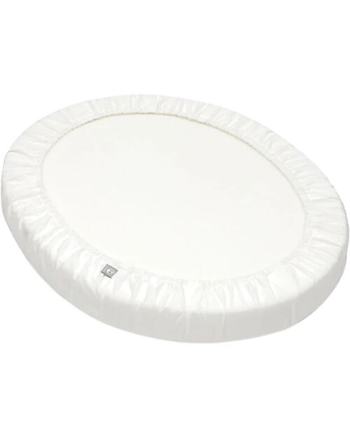 Stokke Fitted Sheet for Evolutive Crib Sleepi Mini - White - 100% Cotton Cradle Bed Linen