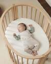 Stokke Fitted Sheet for Evolutive Crib Sleepi Mini - White - 100% Cotton Cradle Bed Linen
