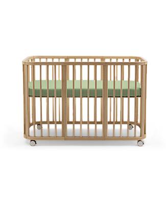 Stokke Fitted Sheet for Nighti Bed - Sage Green - Organic Cotton Bed Sheets and Pillow Cases