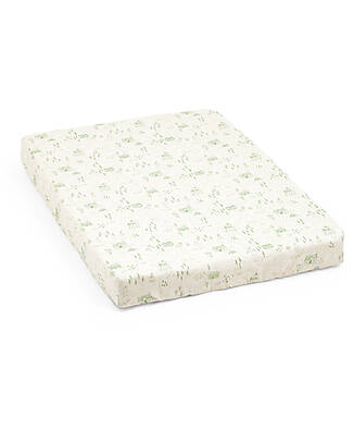 Stokke Fitted Sheet for Nighti Mini Crib - Birch Beige - Organic Cotton Bed Sheets and Pillow Cases