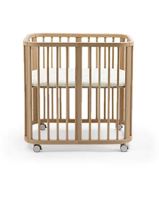 Stokke Fitted Sheet for Nighti Mini Crib - Birch Beige - Organic Cotton Bed Sheets and Pillow Cases