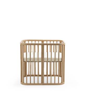 Stokke Fitted Sheet for Nighti Mini Crib - Sage Green Map - Organic Cotton (OCS) Bed Sheets and Pillow Cases