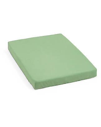 Stokke Fitted Sheet for Nighti Mini Crib - Sage Green - Organic Cotton Bed Sheets and Pillow Cases