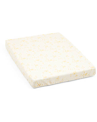 Stokke Fitted Sheet for Nighti Mini Crib - Sunset Yellow Map - Organic Cotton (OCS) Bed Sheets and Pillow Cases