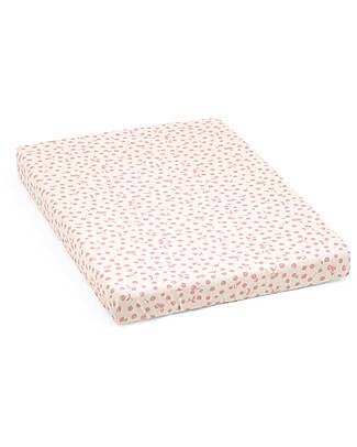 Stokke Fitted Sheet for Nighti Mini Crib - Wild Rose - Organic Cotton Bed Sheets and Pillow Cases