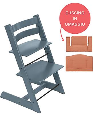 Stokke Fjord Blue Tripp Trapp + Terracotta Cushion for Free! High Chairs