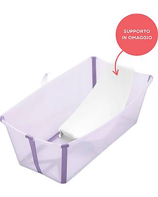 Stokke Flexi Bath Foldable Tub with Free Support - Lavander - for Infants and Children Baby Bath Tubs and Accessories