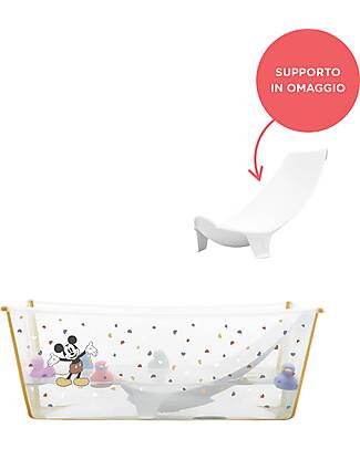 Stokke Flexi Bath Foldable Tub with Free Support - Mickey - for Infants and Children Baby Bath Tubs and Accessories