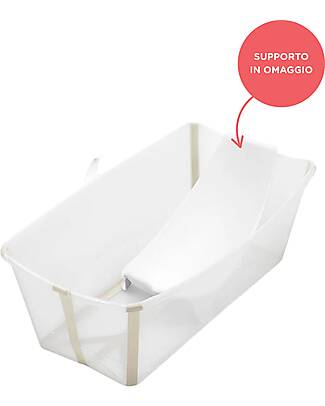 Stokke Flexi Bath Foldable Tub with Free Support - Sandy - for Infants and Children Baby Bath Tubs and Accessories