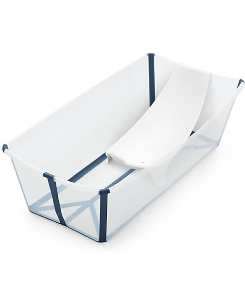 Stokke Flexi Bath XL Bathtub- With Support for Newborns - Trasparent Blue Baby Bath Tubs and Accessories