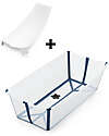 Stokke Flexi Bath XL Bathtub- With Support for Newborns - Trasparent Blue Baby Bath Tubs and Accessories