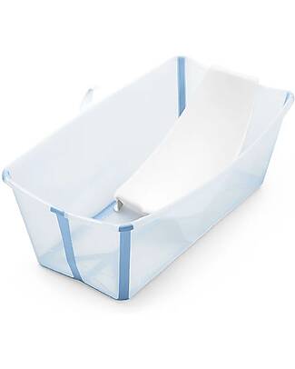 Stokke Foldable Bathtub with Support - For Newborn and Toddlers - Ocean Blue Baby Bath Tubs and Accessories