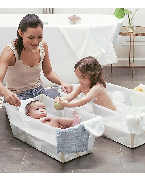 Stokke Foldable Bathtub with Support - For Newborn and Toddlers - Sandy Beige Baby Bath Tubs and Accessories