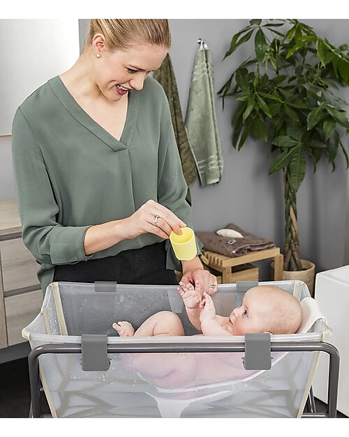 Stokke Foldable Bathtub with Support - For Newborn and Toddlers - Sandy Beige Baby Bath Tubs and Accessories