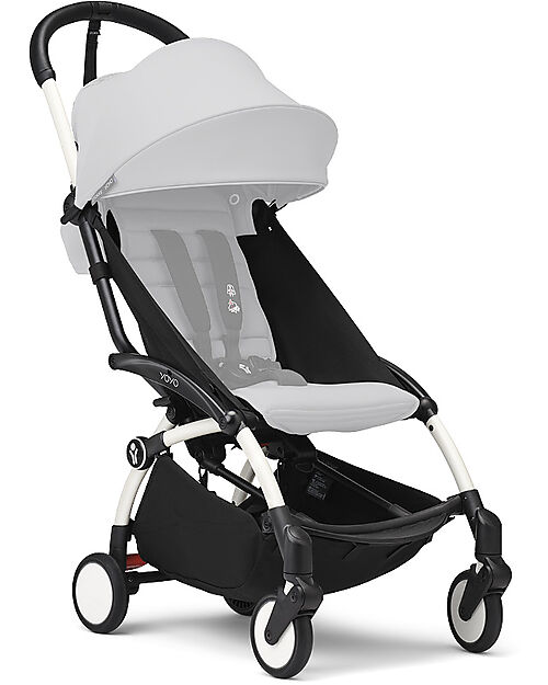 Stokke Frame for YOYO3 Stroller - White - Includes basket and carry strap! Lights Strollers